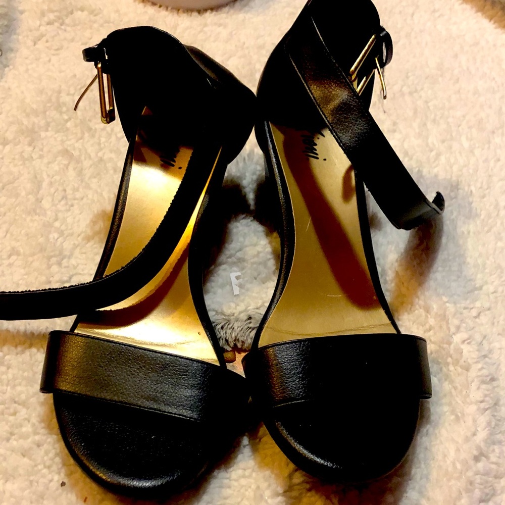 Black wedge sandals